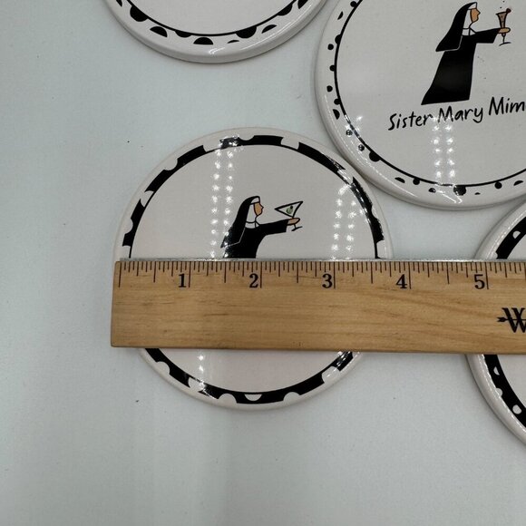 Sister Mary Martini Coaster Set Of 6 Ceramic Santa Barbara - Picture 2 of 4